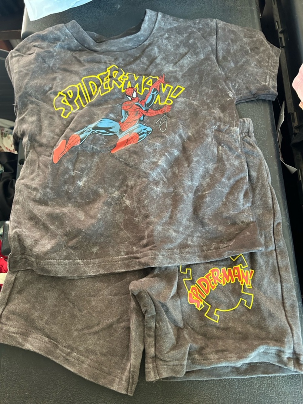 Marvel Kid's Black Tie-Dye Spider-Man Graphic Set